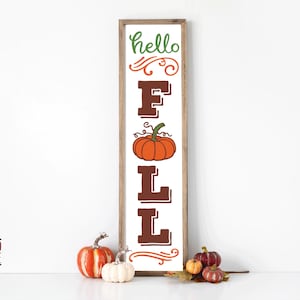 Fall Porch Leaner SVG, Hello Fall Porch Sign SVG, Fall SVG, Autumn Svg, Porch Svg, Png, Eps, Dxf, Digital Download