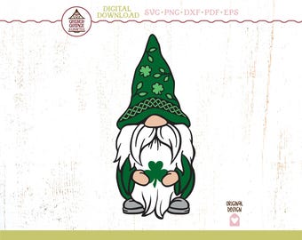 St Patricks Day SVG, St Patricks Day Gnome SVG, Gnome SVG, Celtic Svg, Shamrock Gnome Svg, Irish Svg, Clipart, Digital Download