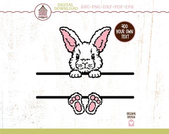 Bunny Monogram SVG, Bunny SVG, Easter SVG, Bunny Split Monogram Svg, Monogram Cut File, Png, Eps, Dxf, Digital Download