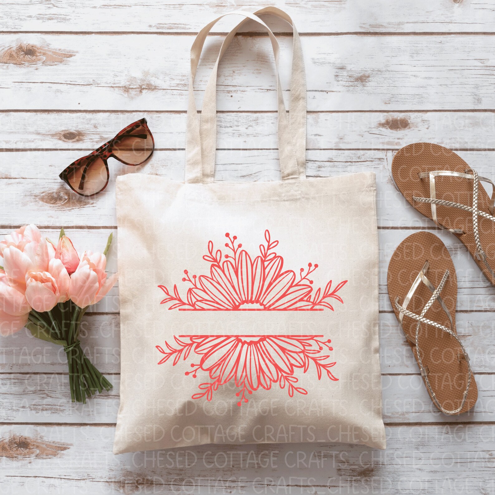 Split Monogram Daisy Daisy Split Monogram SVG, Monogram SVG, Daisy Svg, Split Flower Svg ...