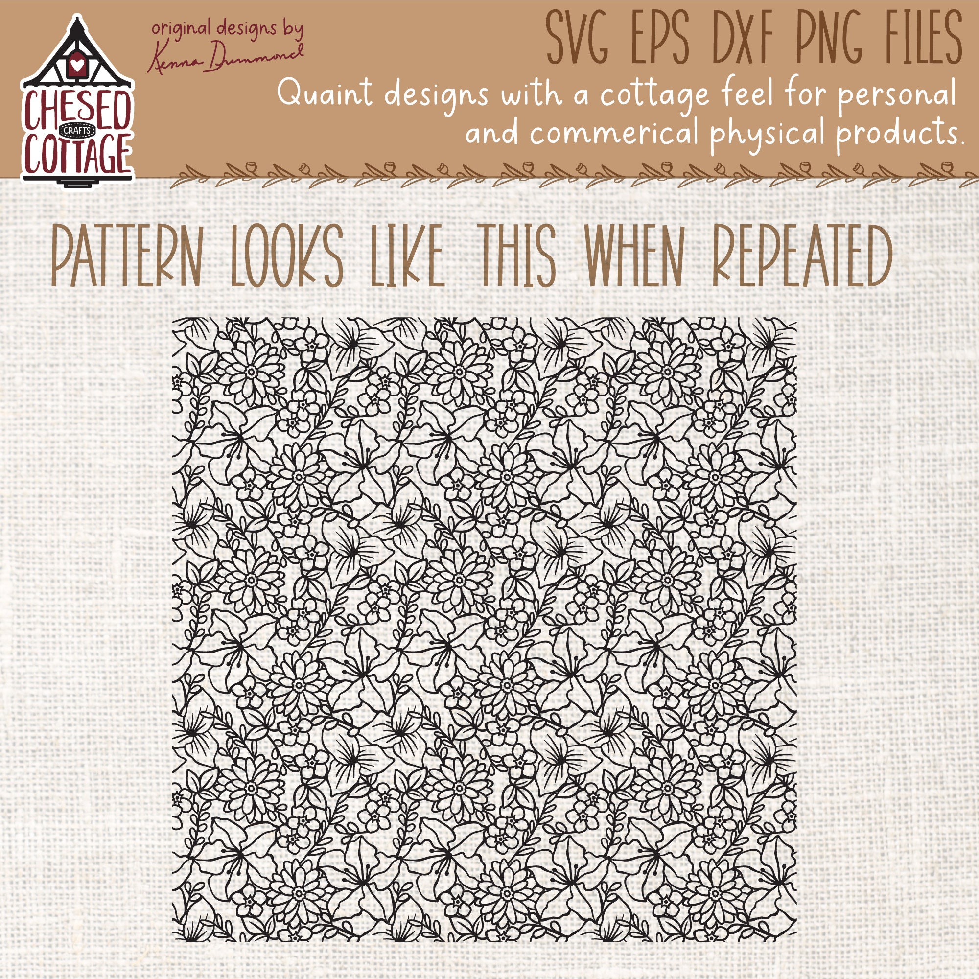 Floral Seamless Pattern SVG, Floral Pattern SVG, Floral SVG, Seamless ...