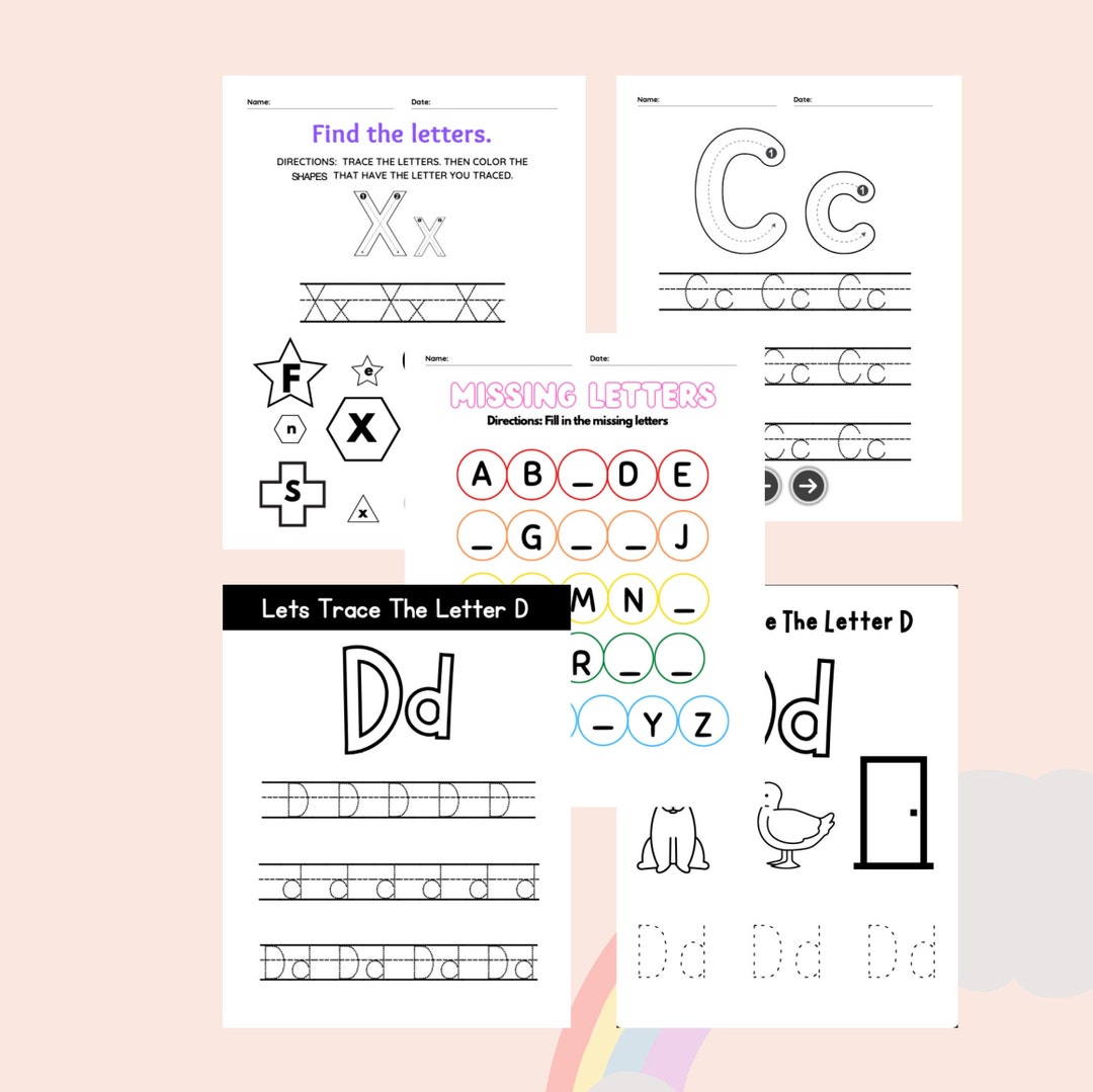 Preschool, Prek, and Kindergarten ABC Exploring and Tracing Worksheets ...