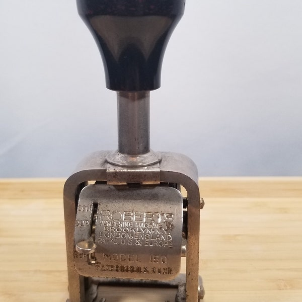 Vintage Numbering Machine, Roberts Numbering Machine, Vintage Metal Stamper, Number Stamper, Number Stamping Machine, Vintage Number Stamp