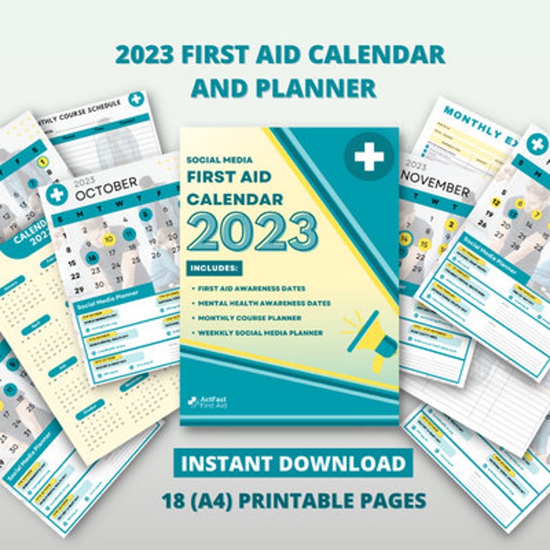 Awareness Days Calendar UK First Aid Calendar 2023 2023 Etsy