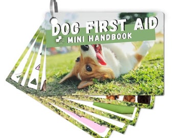 Dog First Aid Mini Handbook | Pet Casualty Cards | Emergency CPR Safety | New Dog Gift | First Aid Manual