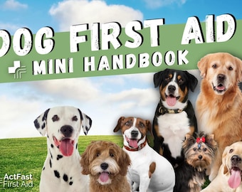 Dog First Aid Mini Handbook | Pet Casualty Cards | Emergency CPR Safety | New Dog Gift | First Aid Manual | Guide for Pets | Dog Owners