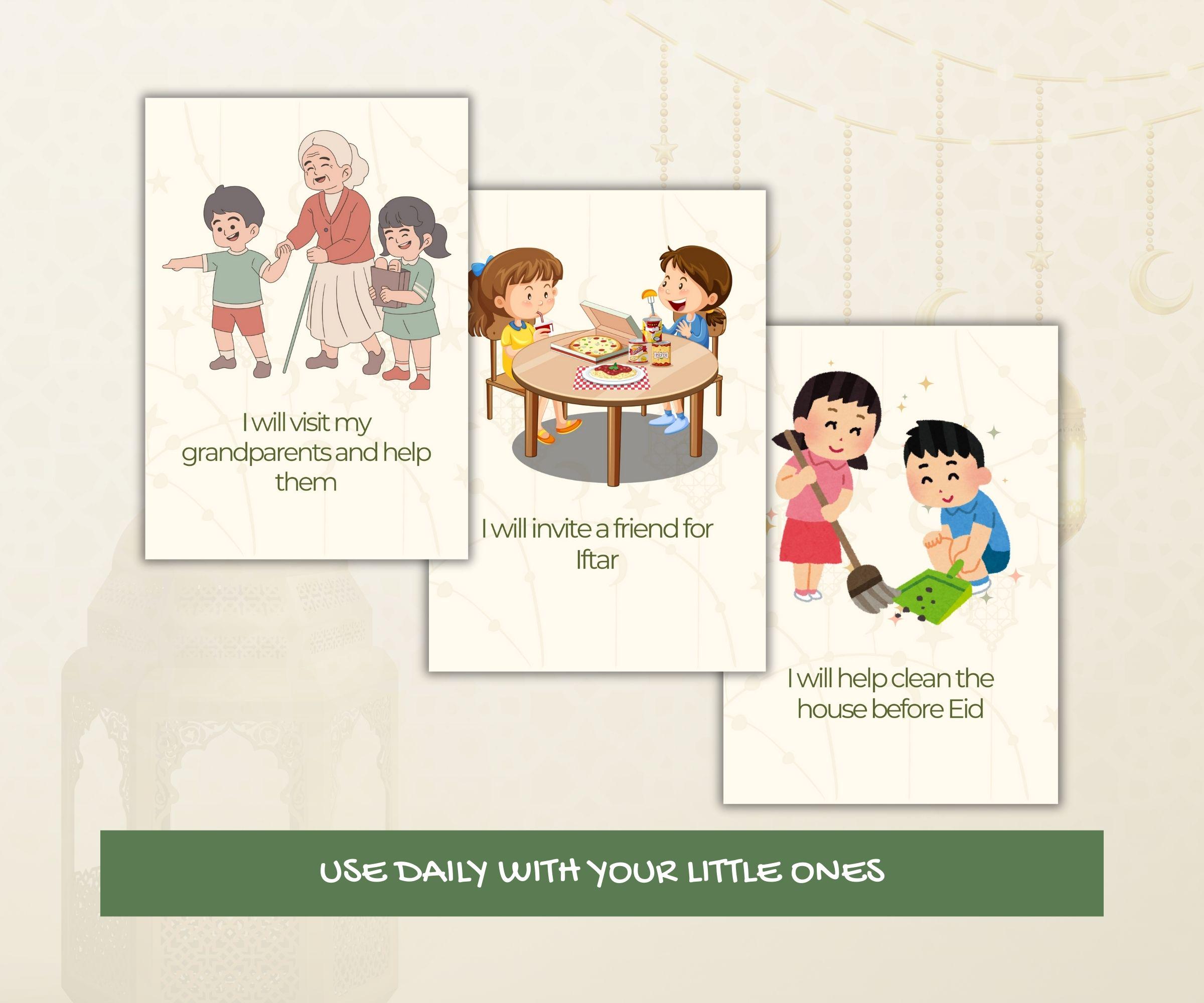 Printable Affirmation Cards for Kids | Islamic Good Deeds & Positive ...