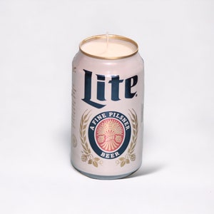 Miller Lite Beer Candle | Upcycled 12 ounce soy candle | Birthday Gift | Mother's Day Gift