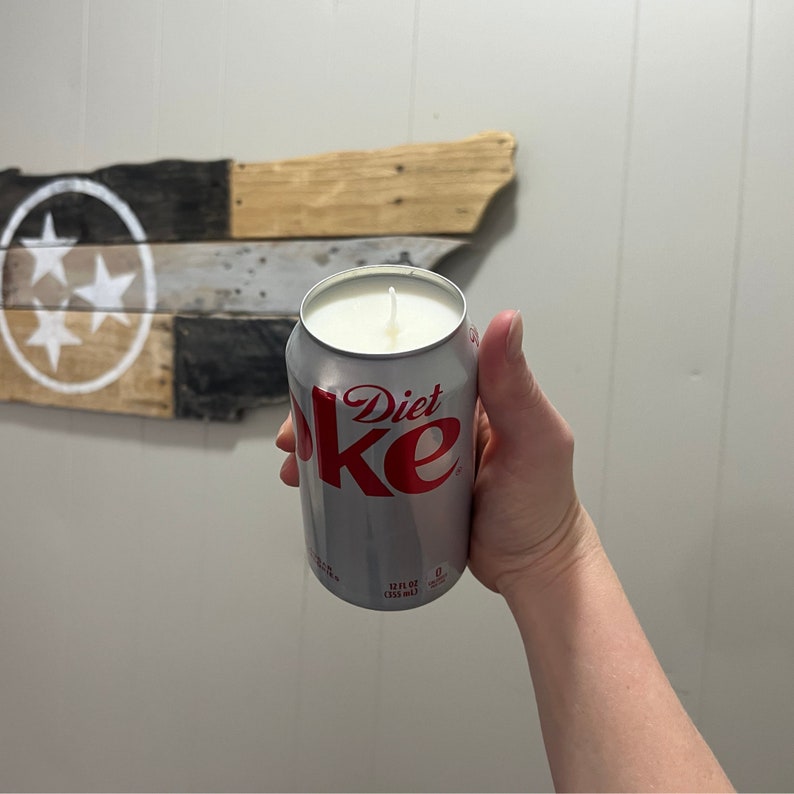 Diet Coke Can Candle UUpcycled 12 ounce soy candle Birthday Gift Mother's Day Gift image 2