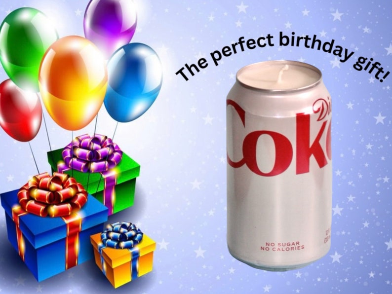 Diet Coke Can Candle UUpcycled 12 ounce soy candle Birthday Gift Mother's Day Gift image 5