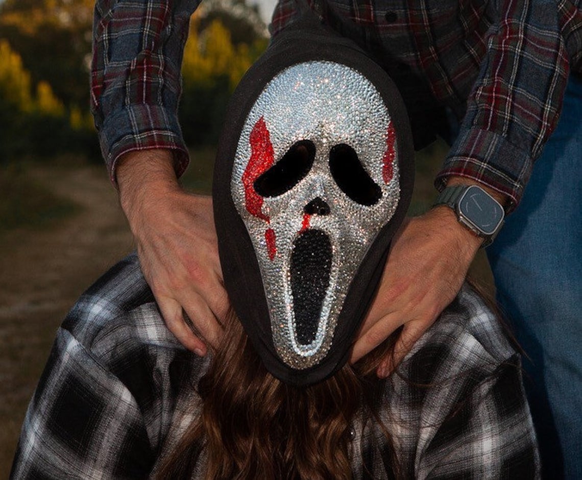 Bedazzled Bloody Scream Mask Etsy