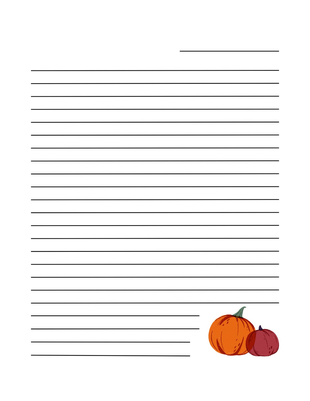 Fall Pumpkin Instant Download Lined Paper Onenote Daily Planner iPad Planner Tablet Lined Paper