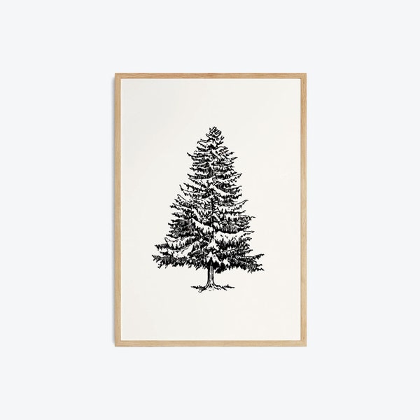 Black and White Christmas Tree Poster – Etsy