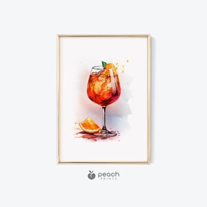 Spritz Print, Printable, Spritz Art, Bar Decor, Bar Cart Prints, Bar Cart Decor, Watercolor Poster, Digital Download