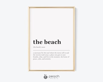 Impresión de definición de playa, arte imprimible, decoración de la casa de playa, regalo de la casa de playa, letrero de la casa de playa, descarga digital
