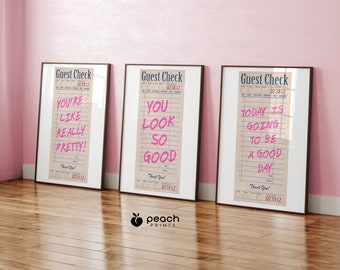 Set di stampe con fiocchi rosa e palla da discoteca: decorazioni per camerette da ragazza (download digitale) - Italia