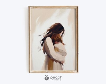 Mother and Child Print, Printable, Mothers Day Gift, Nursery Wall Art Decor, Mom and Baby, Digital Download 04