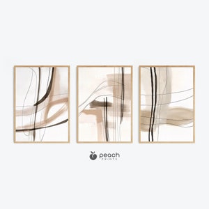Modern Beige Abstract Art Prints, Set of 3 Prints, Modern Minimalist, Neutral Nordic Prints, Scandinavian Wall Art, Printable Wall Art Decor