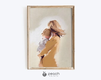 Mutter und Kind Druck, Printable, Muttertagsgeschenk, Kinderzimmer Wand Kunst Dekor, Mutter und Baby, digitaler Download 03