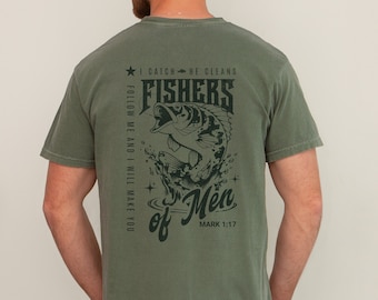 Christian Shirts Fishers of Men TShirt Gift for Dad this Father&#39;s Day