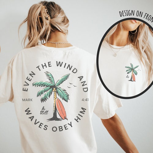 Christian Bible Verse shirt Beachy Backprint Comfort Colors Tee Trendy TShirt Unisex Tee Teen Baptism Gift Ocean Inspired Style