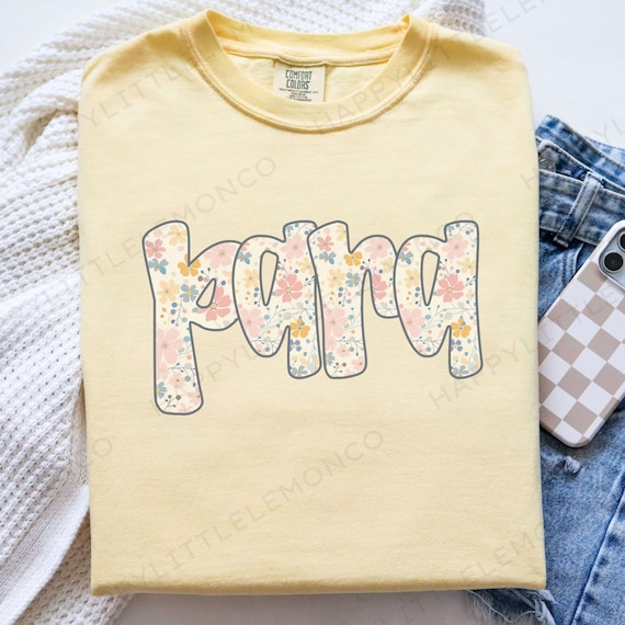 Comfort Colors Paraprofessional Shirt, Floral Para Tee, Back to School TShirt, Paraprofessional TShirt, Para Shirt, Inclusion Matters