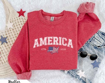 America 250th Anniversary Sweatshirt, Retro USA 250 shirt, 1776 2026, Independence Day Sweater, Patriotic 4th of July Gift