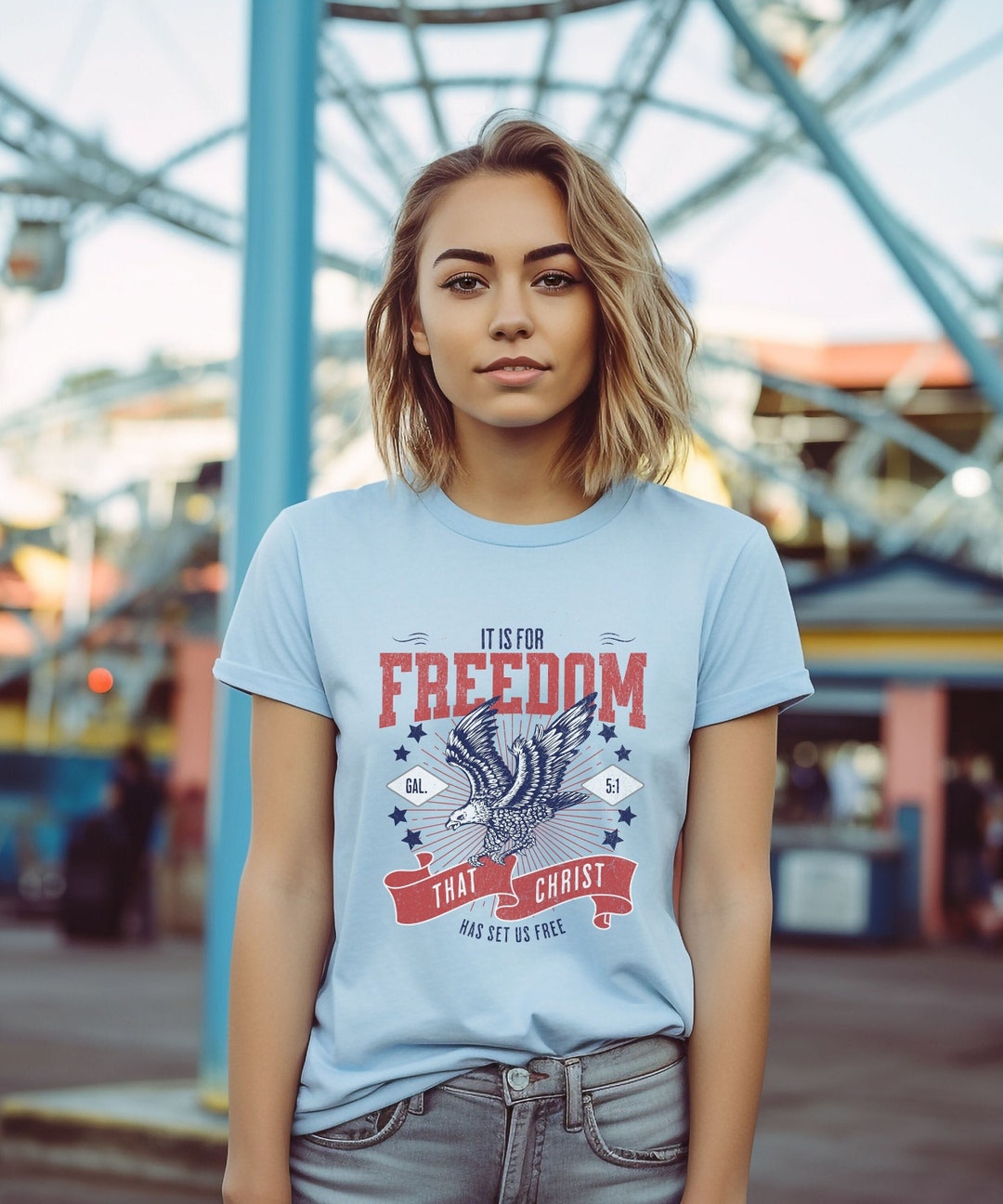 Christian Merch Jesus Clothes Bible Verse Shirt July 4th Christian