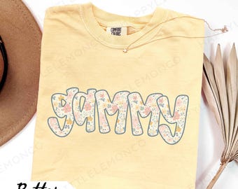 Comfort Colors Gammy Shirt, Floral Grandma Tee, Gift for Nana, Coco TShirt, Mimi Shirt, New Grandma Gift, Personalized Gift for Grandma