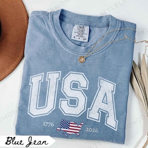 America 250th Anniversary Comfort Colors Shirt, USA 250 shirt, 1776 2026, Retro Flag Independence Day Tee, Patriotic 4th of July Gift