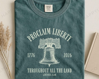 America 250th Anniversary Comfort Colors Shirt, Retro Liberty Bell Tee, 1776-2026 Patriotic T-Shirt, Coastal Christian Freedom Tee