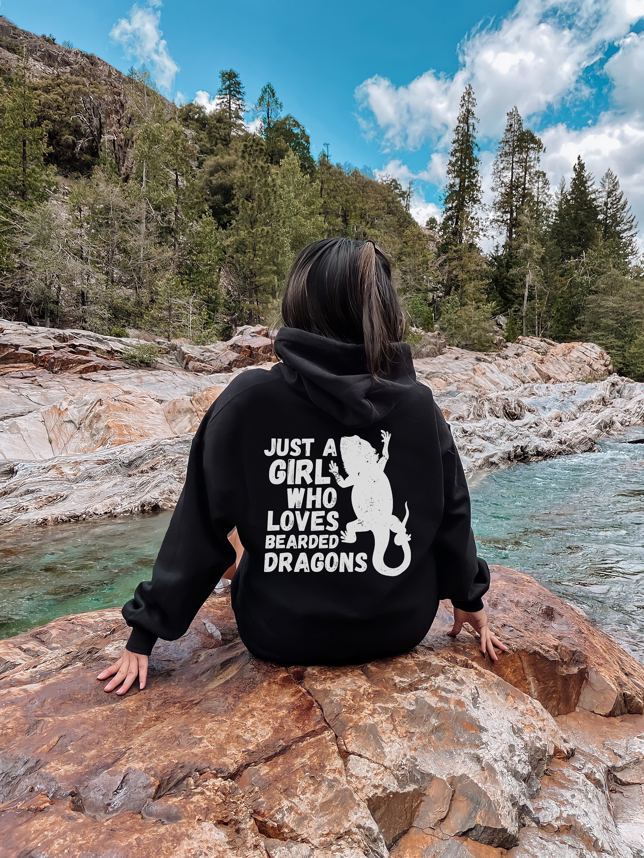Bearded Dragon Hoodie, Just a Girl Who Loves Bearded Dragons Sweatshirt ...