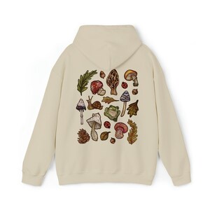 Mushroom hoodie forestcore dark cottagecore sweater goblincore clothes mycology gift for nature lover back print only image 9