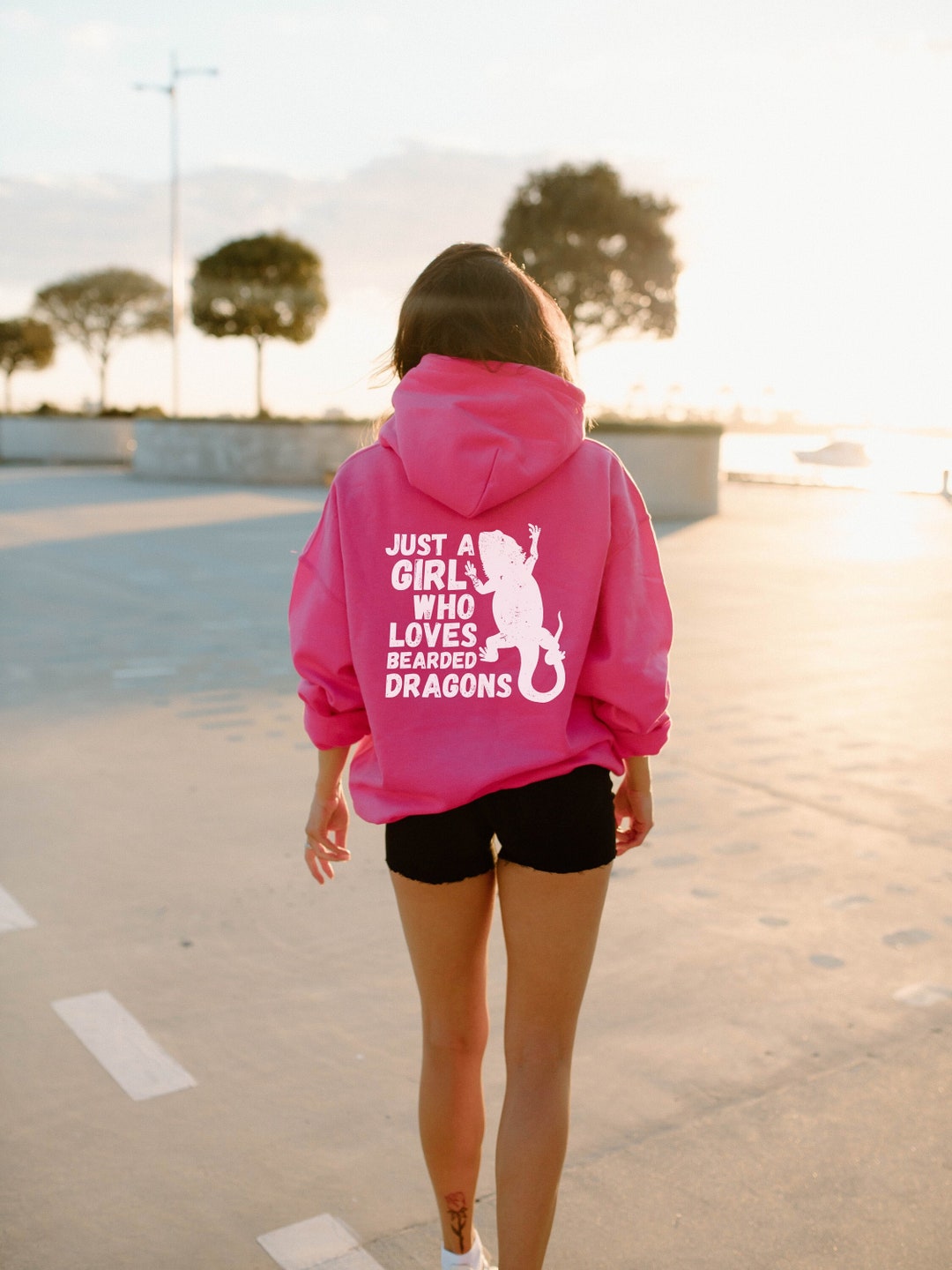 Bearded Dragon Hoodie, Just a Girl Who Loves Bearded Dragons Sweatshirt ...