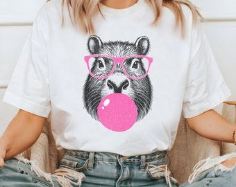 Capybara Comfort Colors shirt, Retro 90's Capybara Shirt, Cute Y2K Gift, Funny Unisex Adult Graphic T Shirt