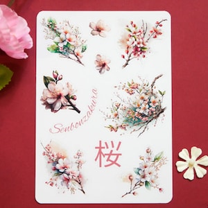 Sticker Bogen - Senbonzakura | Aquarell | Bullet Journal Sticker | Scrapbook Sticker | Planner Aufkleber | Kirschblüte | Sakura