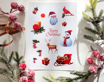 Stickervel - Kerst | Bullet Journal-stickers | Plakboekstickers | Planner-stickers | Kerstcadeautjes | Rendier | Kousen