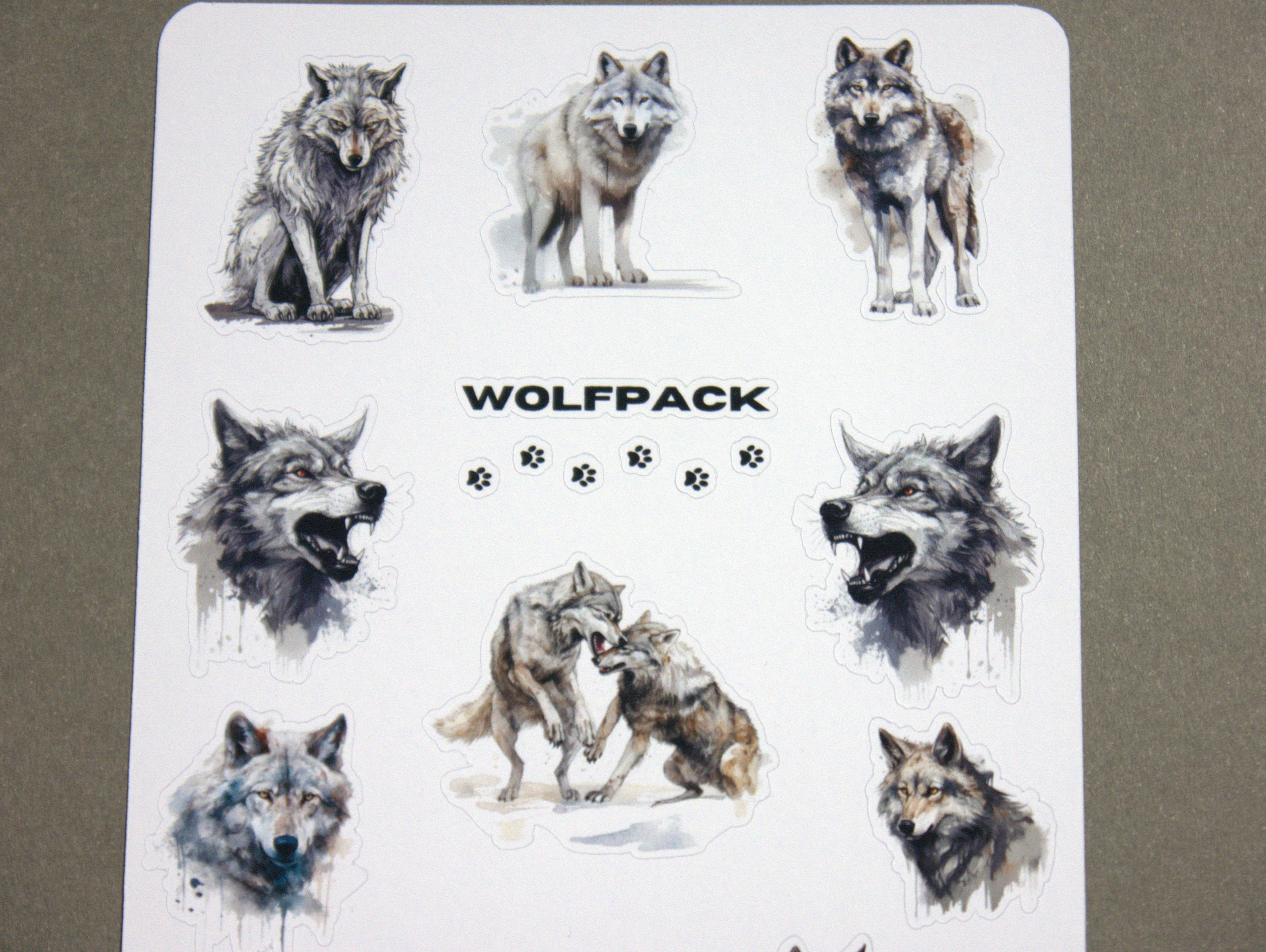 Wolves Sticker Template Sticker Sheet - Wolfpack | Animals | Wolf | | Bullet Journal Stickers ...