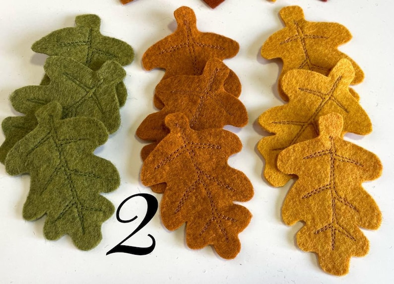 Fall Felt Leaves Fall Leaves Pack of 9 Fall Leaves. die cut leaves, felt leaf, DIY.Handmade felt sheets zdjęcie 5