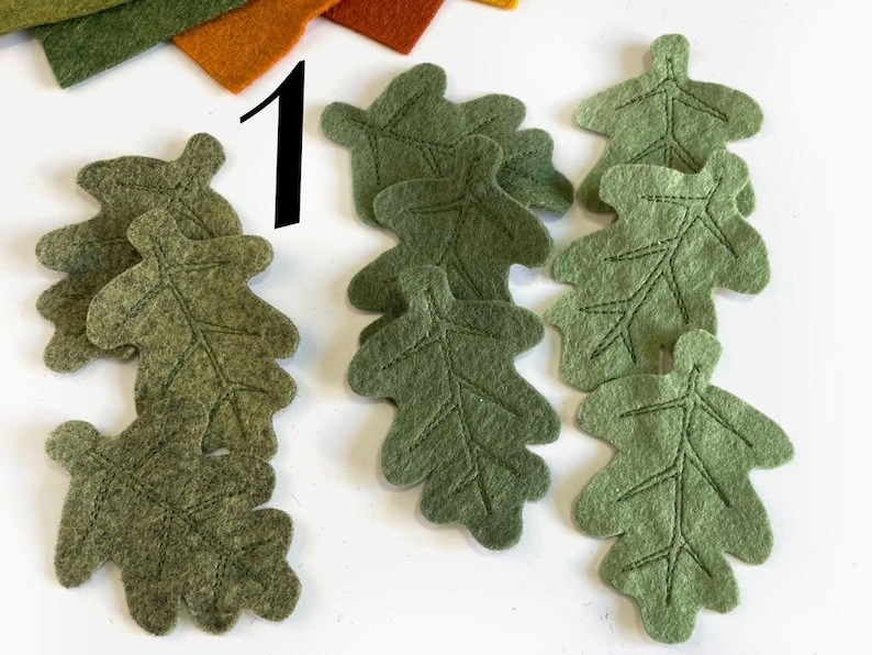 Fall Felt Leaves Fall Leaves Pack of 9 Fall Leaves. die cut leaves, felt leaf, DIY.Handmade felt sheets zdjęcie 4