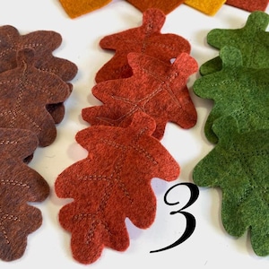 Fall Felt Leaves Fall Leaves Pack of 9 Fall Leaves. die cut leaves, felt leaf, DIY.Handmade felt sheets zdjęcie 6