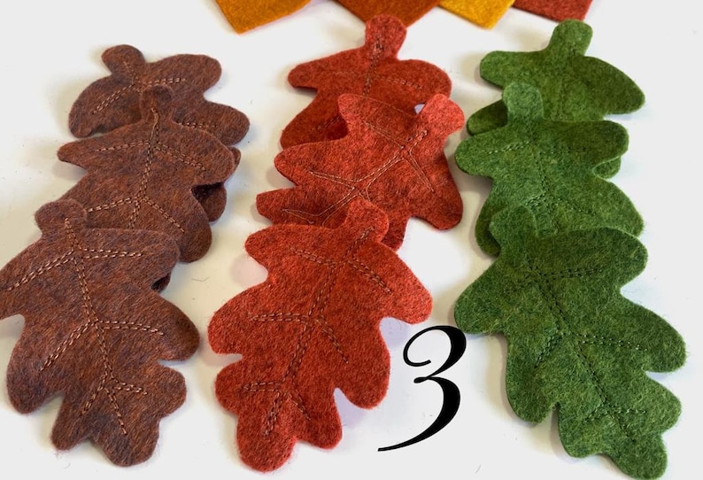 Fall Felt Leaves Fall Leaves Pack of 9 Fall Leaves. die cut leaves, felt leaf, DIY.Handmade felt sheets zdjęcie 6