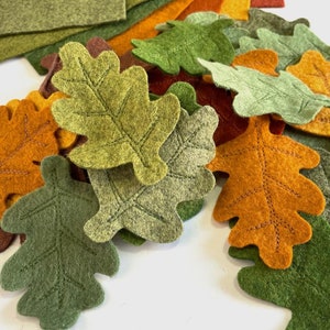 Fall Felt Leaves Fall Leaves Pack of 9 Fall Leaves. die cut leaves, felt leaf, DIY.Handmade felt sheets zdjęcie 2