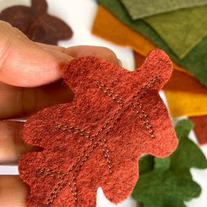 Fall Felt Leaves Fall Leaves Pack of 9 Fall Leaves. die cut leaves, felt leaf, DIY.Handmade felt sheets zdjęcie 3