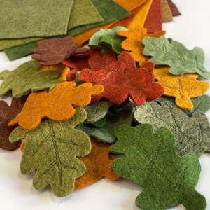 Fall Felt Leaves Fall Leaves Pack of 9 Fall Leaves. die cut leaves, felt leaf, DIY.Handmade felt sheets zdjęcie 1