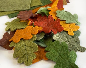 Herbst Filz Blätter | Herbstlaub | Packung mit 9 Herbstlaub. gestanzte Blätter,Filzblatt,DIY.Handgefertigte Filzblätter