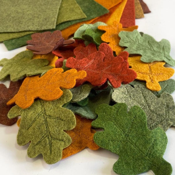 Herbst Filz Blätter | Herbstlaub | Packung mit 9 Herbstlaub. gestanzte Blätter,Filzblatt,DIY.Handgefertigte Filzblätter