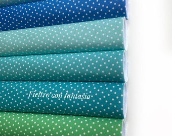 Printed Felt, Printed Polka Dot Felt, Soft Felt 8.1" × 11.4"(20.5×29cm) 11.4"x16.1"(29x41cm) thickness 1.2 mm,Green Colors, Blue colors.