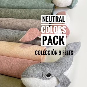 Wollmischung Filz Blätter, neutrale Farben, 9 Blätter 30 x 30 cm und 15 x 15 cm