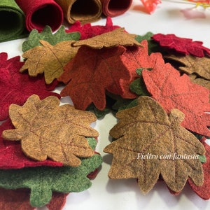 Hojas de fieltro de otoño / Hojas de otoño / Paquete de 8 hojas de otoño. Fogli di feltro fatti a mano. Foglie d'acero. Foglie d'acero in feltro. Foglie di lana